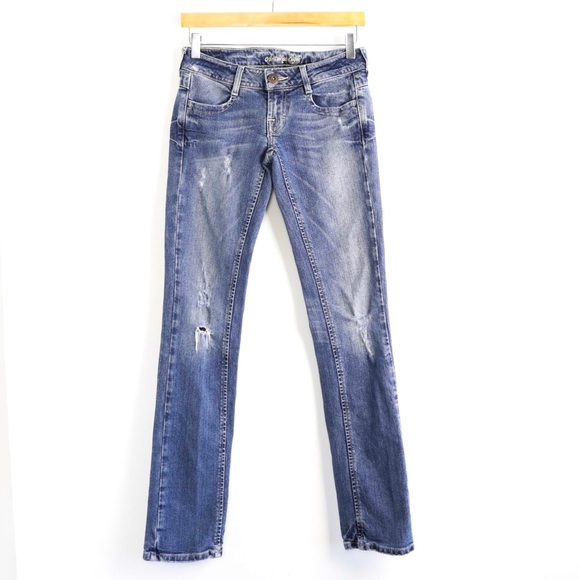 AEO jeans distressed ripped denim 0 slim vguc